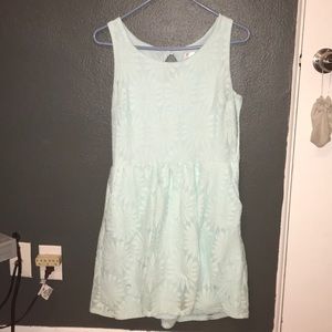 Blue Dress with Floral Design